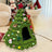 Felt Christmas tree cone cat bed in yellow and white, product image 8