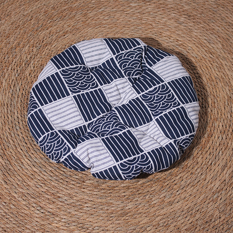 Caramel rattan and cotton rope cat bed with play ball, view 20