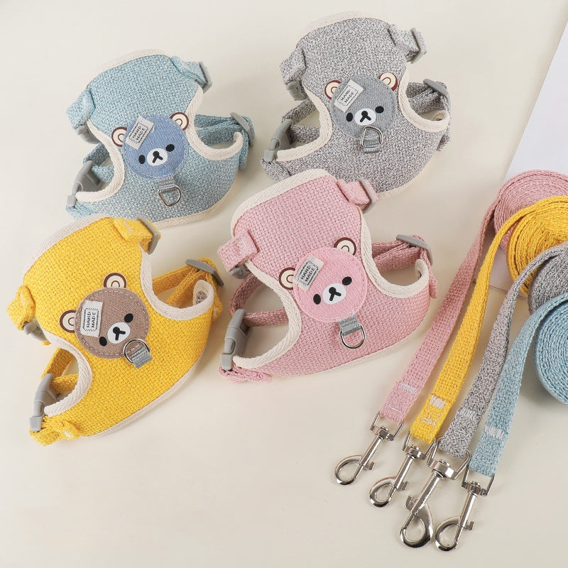 Small pet vest harness and lead in 4 colour options