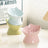 Ceramic High-Foot Cat Bowl with Slanted Rim, Slow-Feeding Feature and Ear Handles