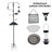 Garden bird feeding station attachments with tube feeder and tray, view 1