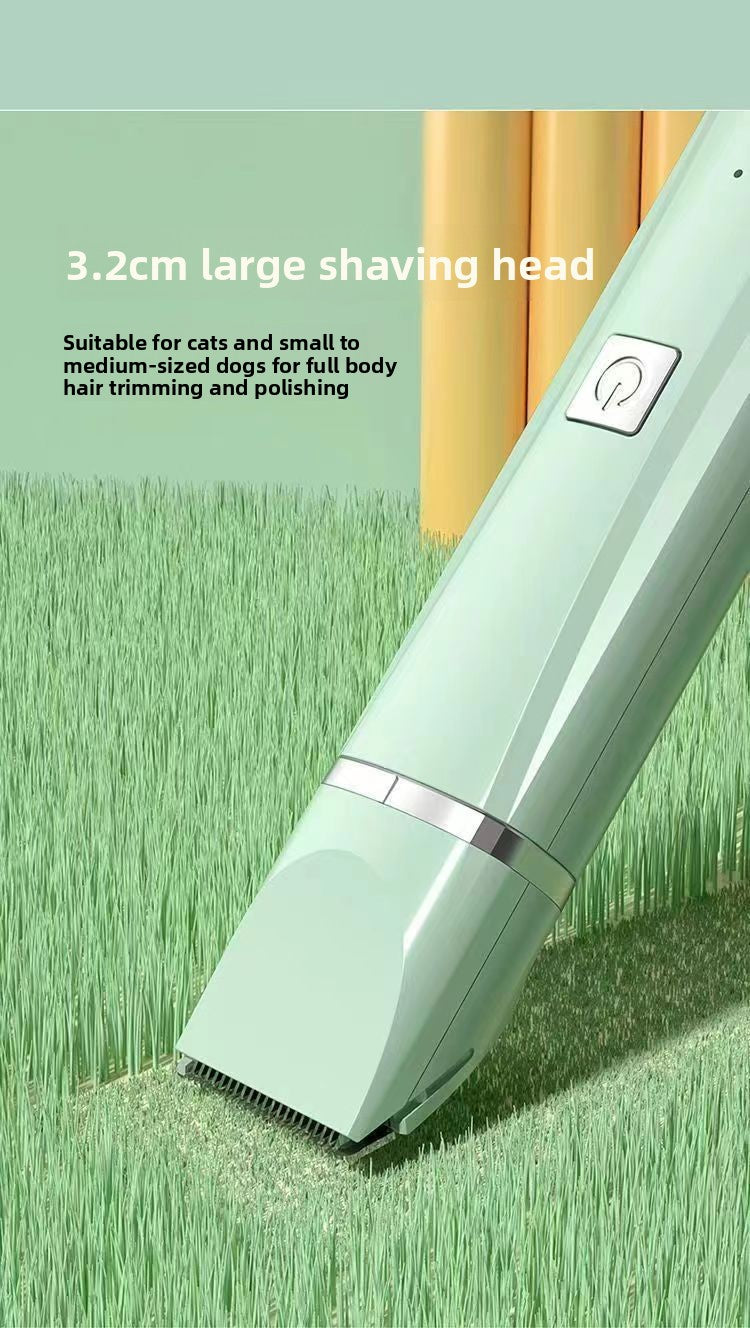 Compact Pet Hair Clipper with Interchangeable Blades, Quiet Trimmer