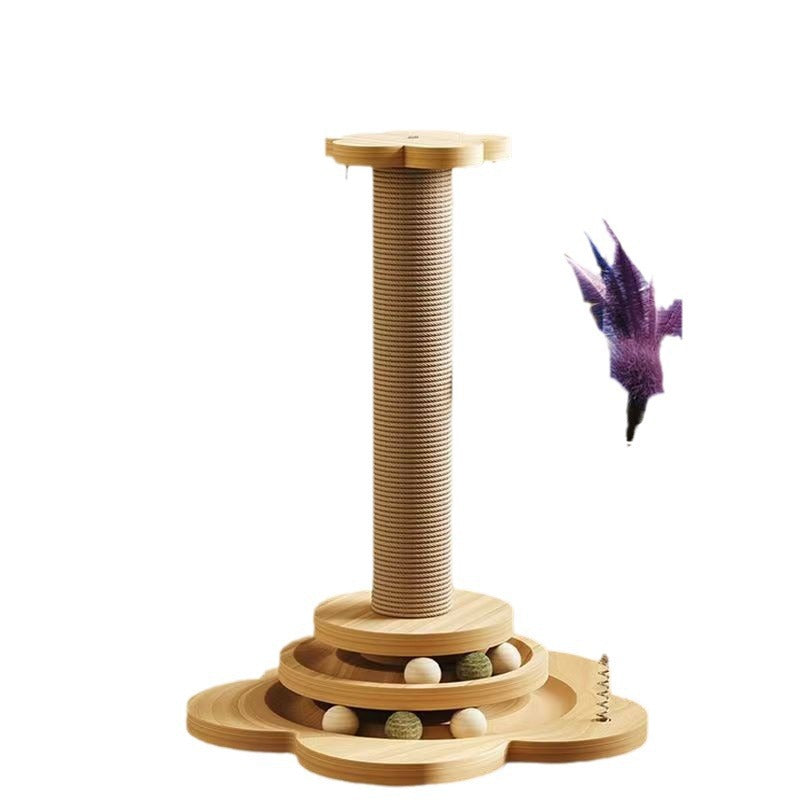 Cartoon cat climbing rack with sisal scratching post, detail photo 4