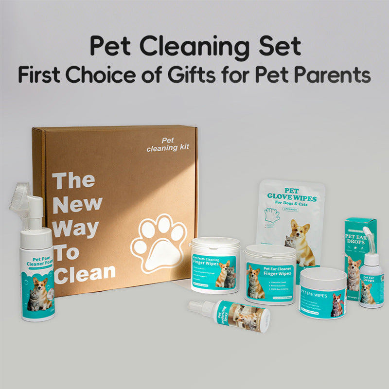 Pet Cleaning Supplies Gift Box with Moisturising Wipes