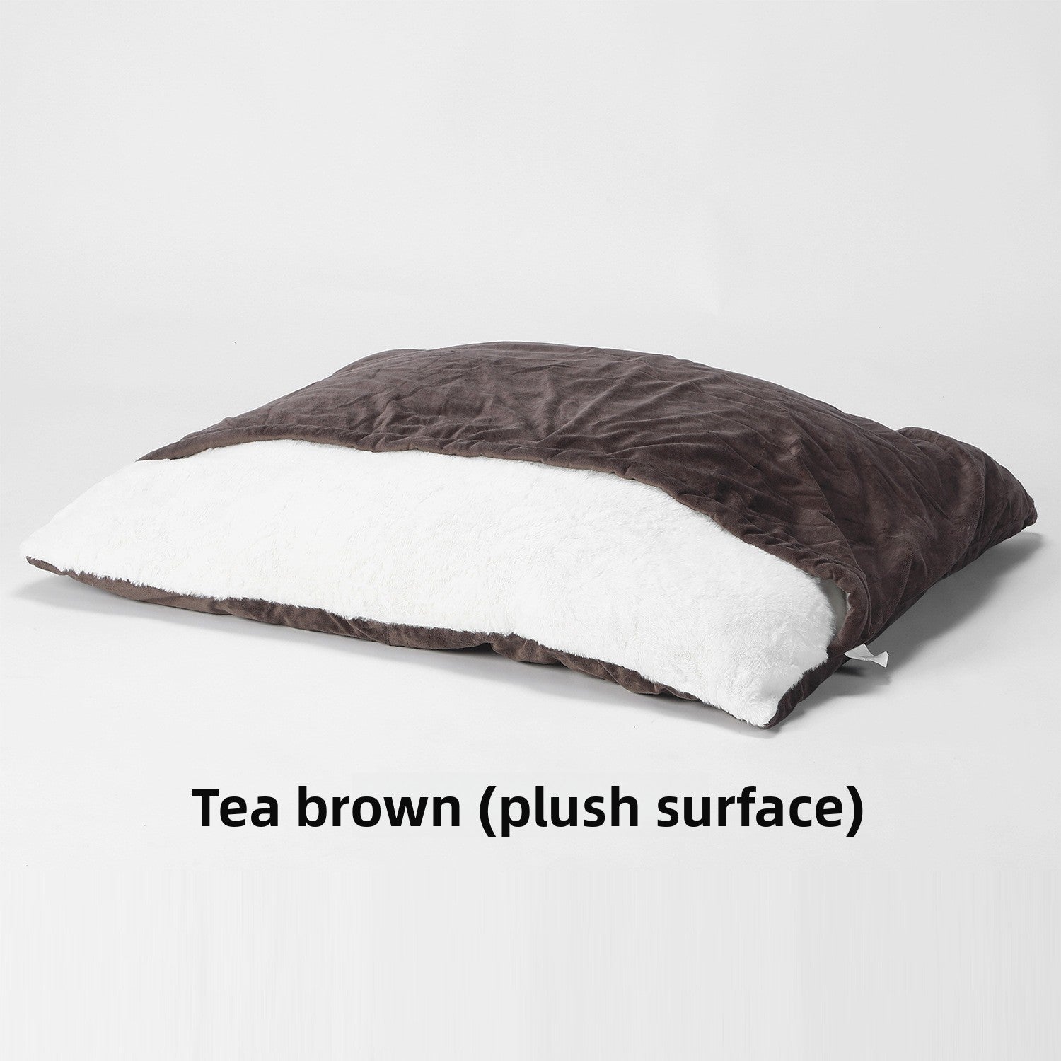Pet sleeping bag nest with washable cover in Charcoal Grey, extra detail view
