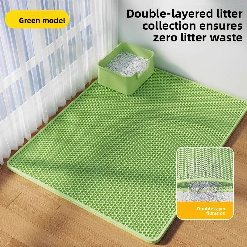 Double Layer Anti-Splash Cat Litter Mat for Floor Protection