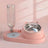 Dual Bowl Pet Feeder with Removable Stainless Steel Inserts and Weighted Anti-Slip Base