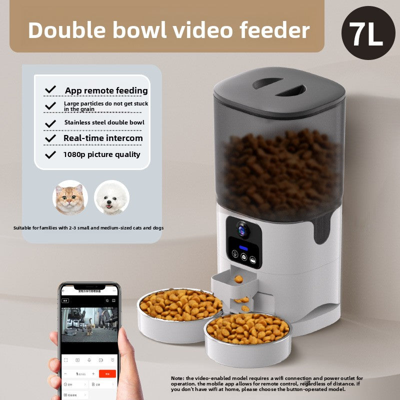 Automatic Pet Feeder with WiFi and Optional 1080P Video in 3L, 6L and 7L Models