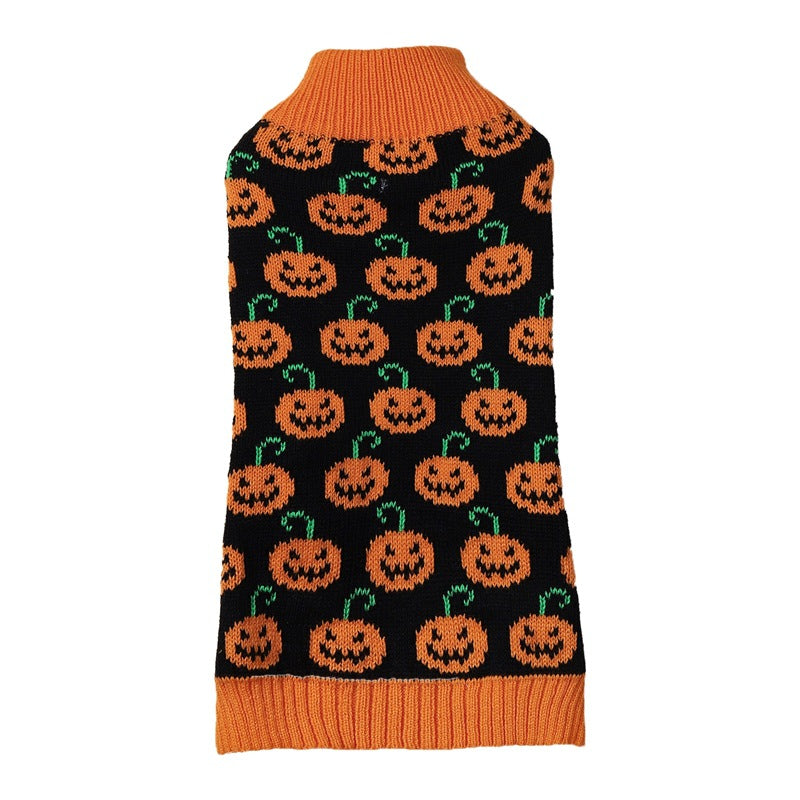 Halloween knitted pet jumpers with ghost and skull designs
