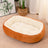 Thick oval pet bed in warm cloth, photo 16 of 17