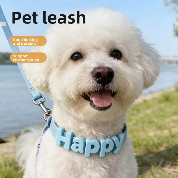 Personalised silicone pet collar with letters, main product photo