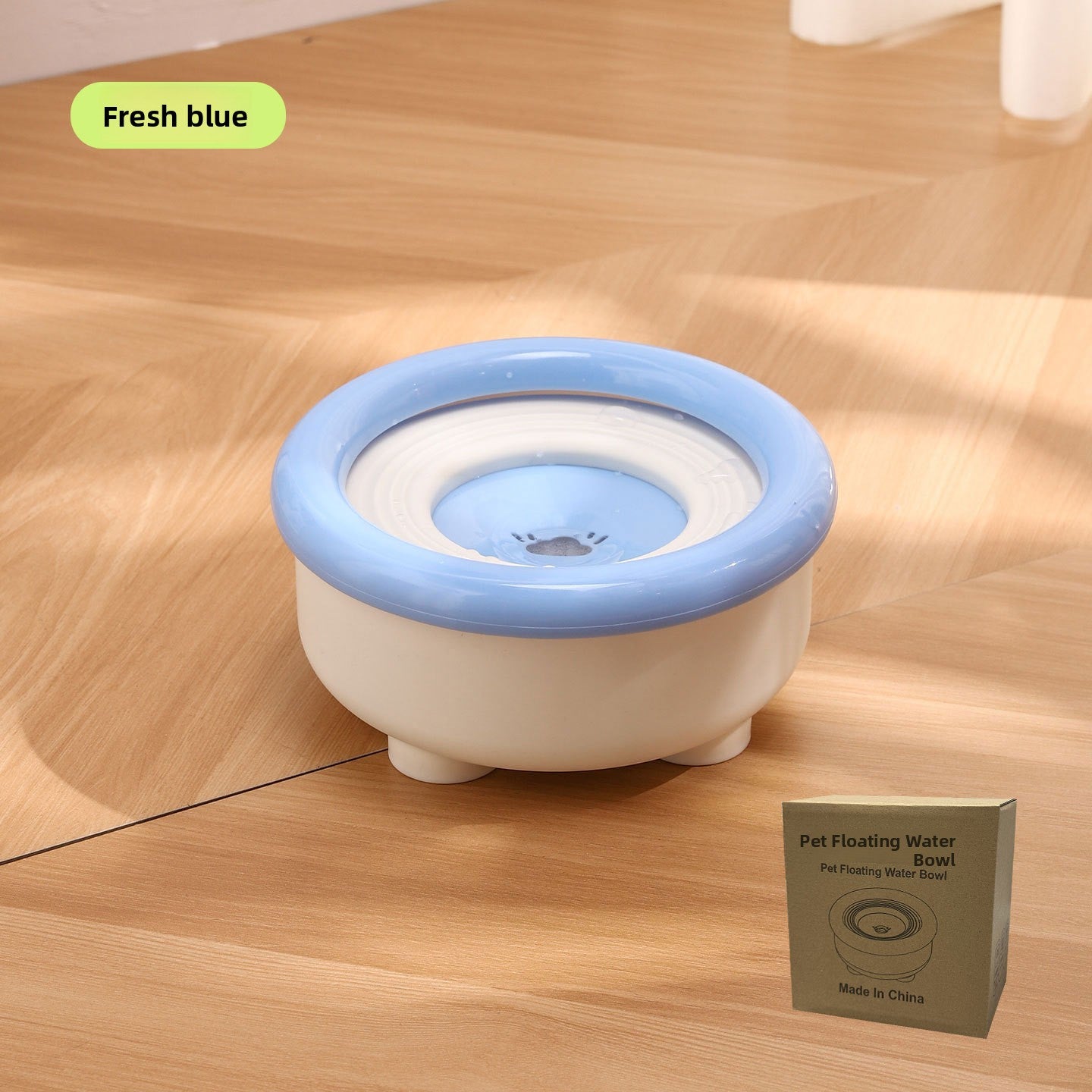 Floating Anti-Wet Mouth Pet Water Bowl with Built-In Filter, Round or Square, 19cm