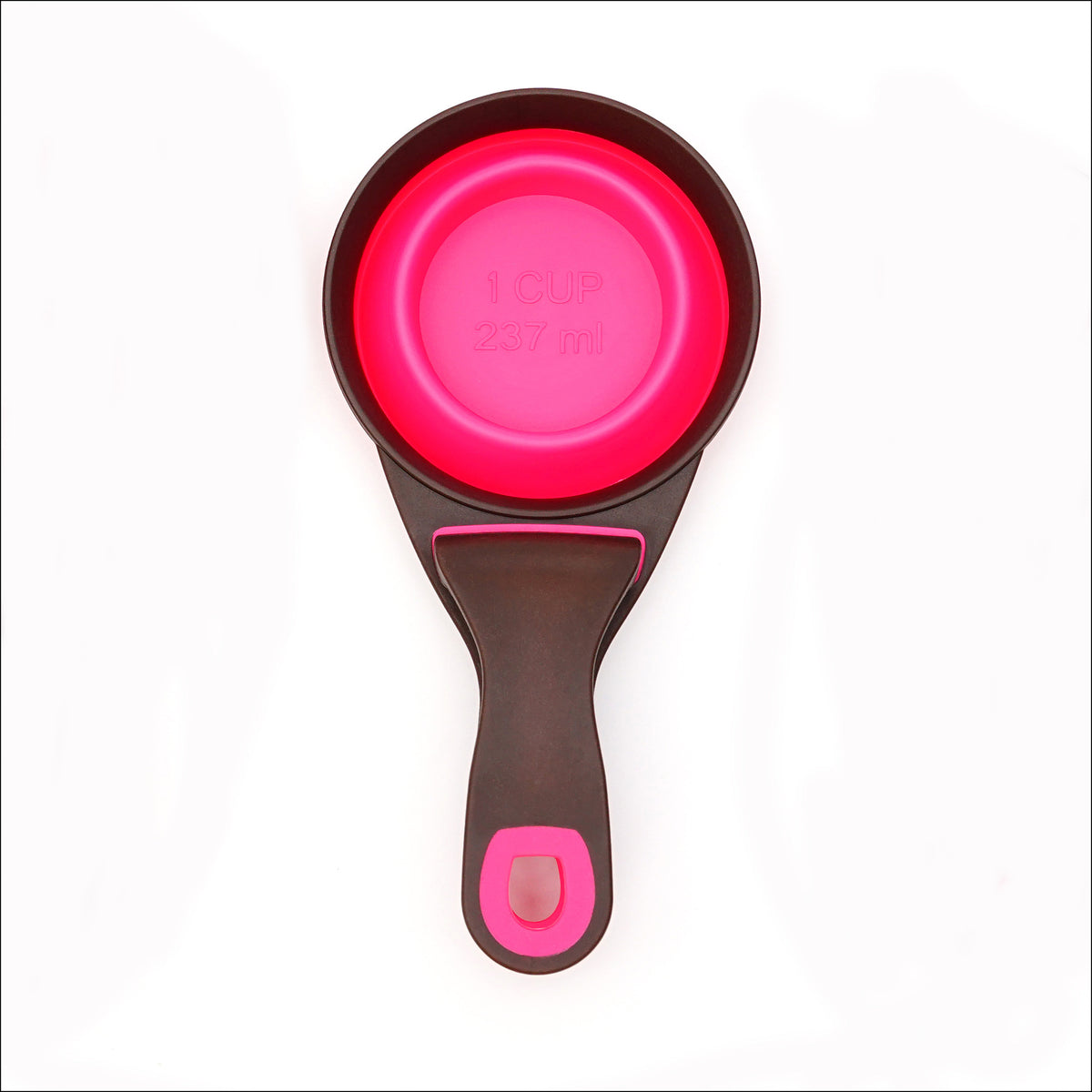 Foldable Silicone Pet Food Bowl with Scoop and Measuring Cup, Portable in Green or Pink