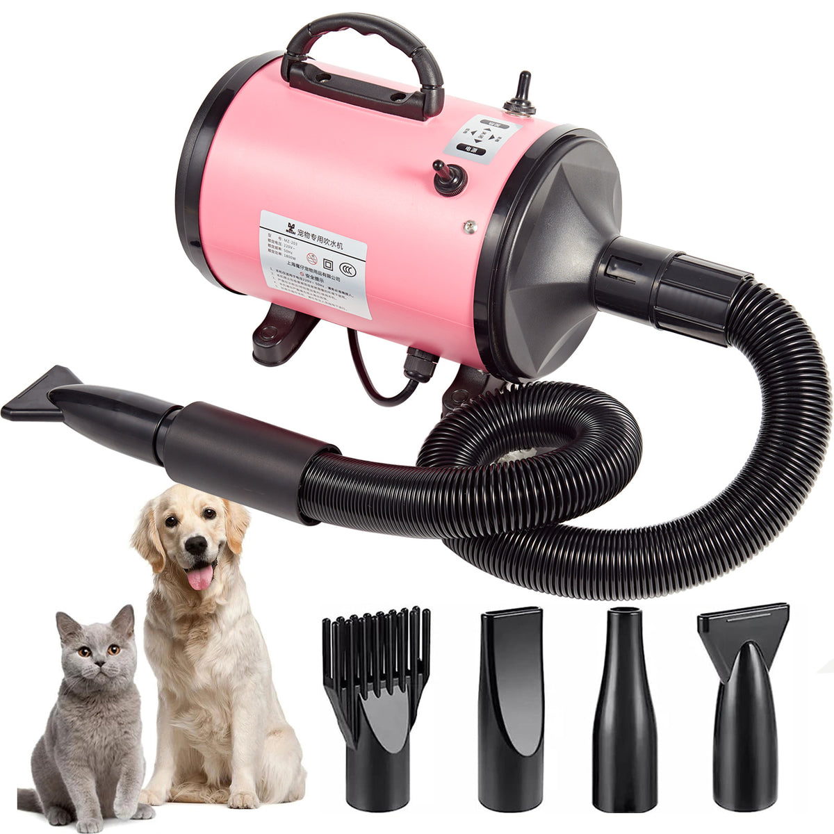 2000W Pet Hair Dryer for Medium to Large Dogs, Quiet Two-Speed
