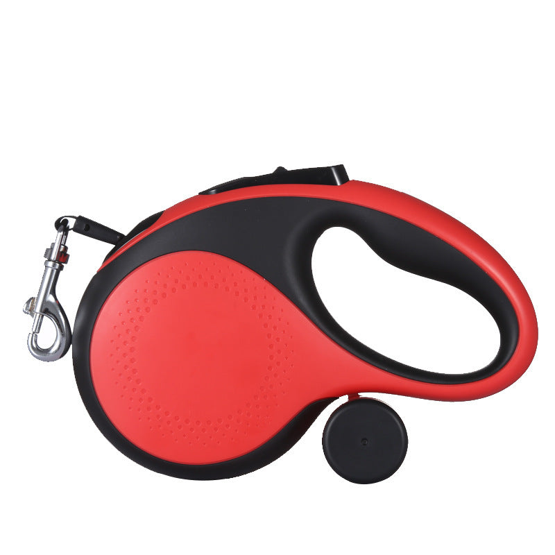 Automatic retractable dog lead with poo bag holder in blue