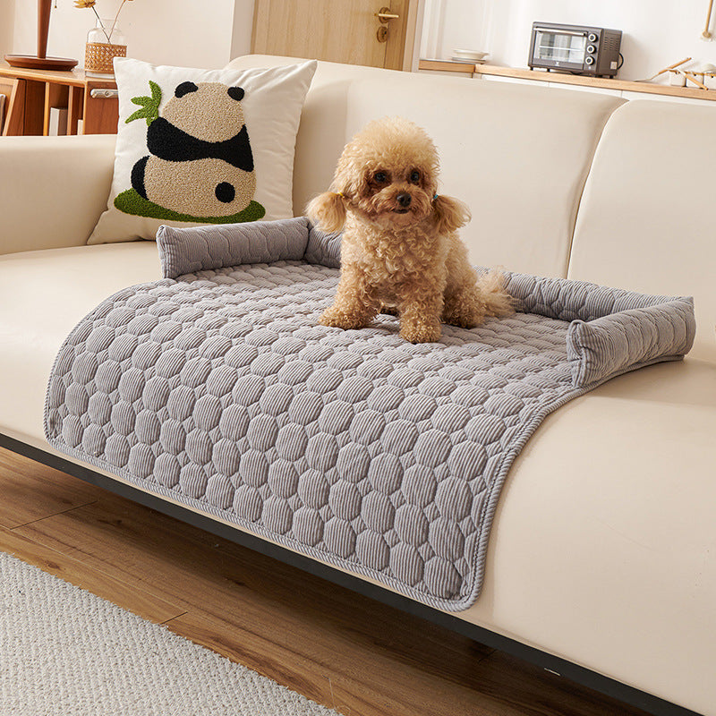 Dark grey twist plush mat for dogs and cats
