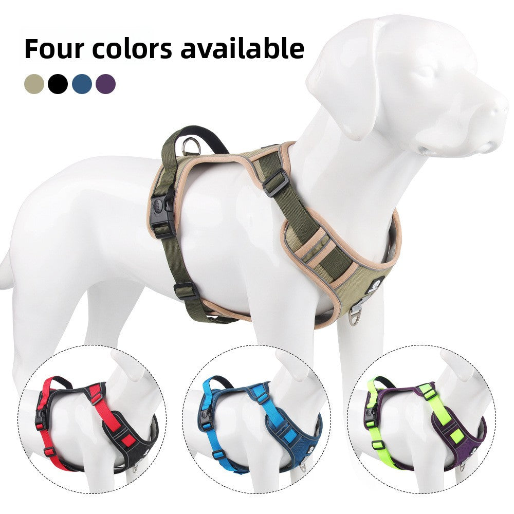 Padded Oxford reflective dog harness, main product photo