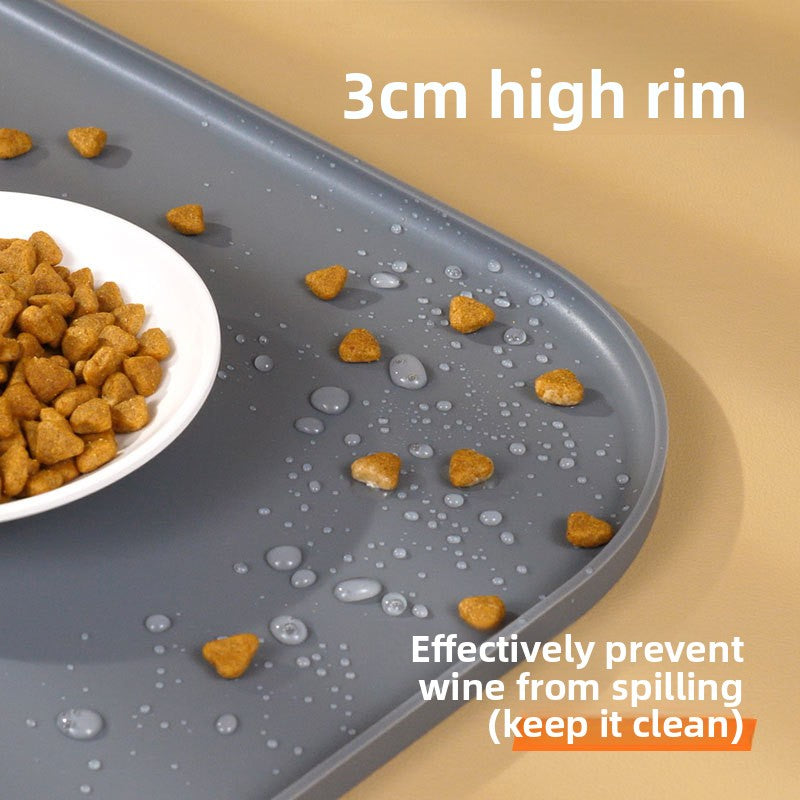 Foldable Non-Slip Silicone Pet Feeding Mat for Single or Double Bowls, Easy to Clean