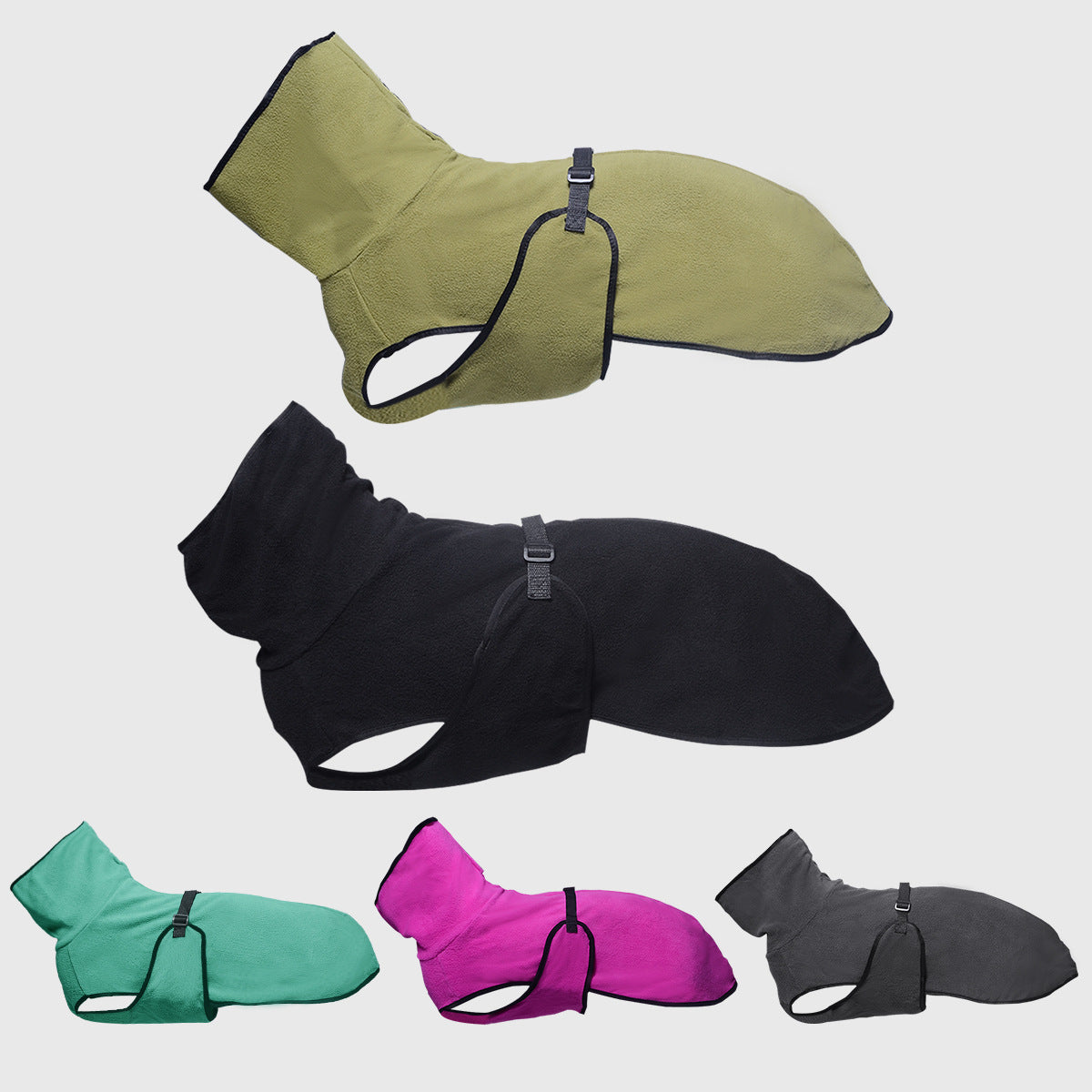 Hooded polar fleece dog jumper, available in 5 colours, sizes Small to 5XL, image 5