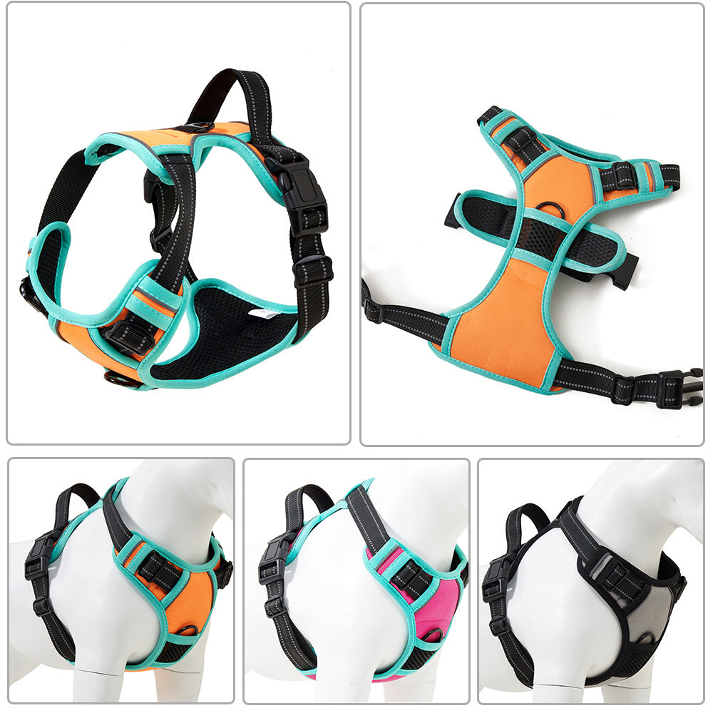 Lightweight nylon outdoor vest for small dogs in Grey, side view