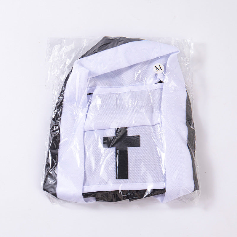 Nun uniform cosplay costume for cats in light breathable cloth