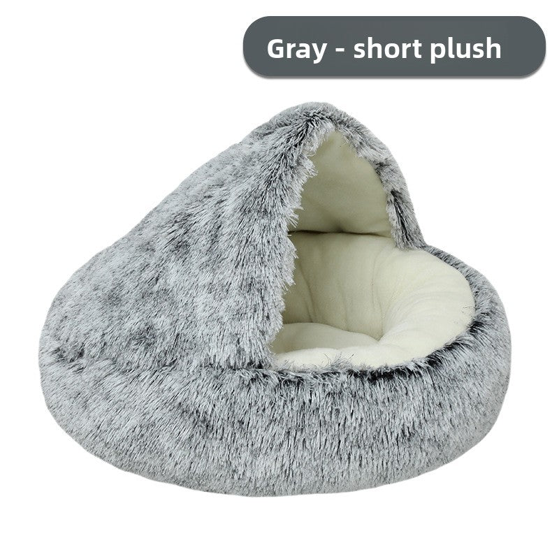 Shell shaped semi-enclosed cat bed, photo 5 of 58