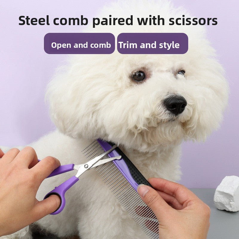 Dog Grooming Scissors and Comb Kit with Carry Case for Home Trims