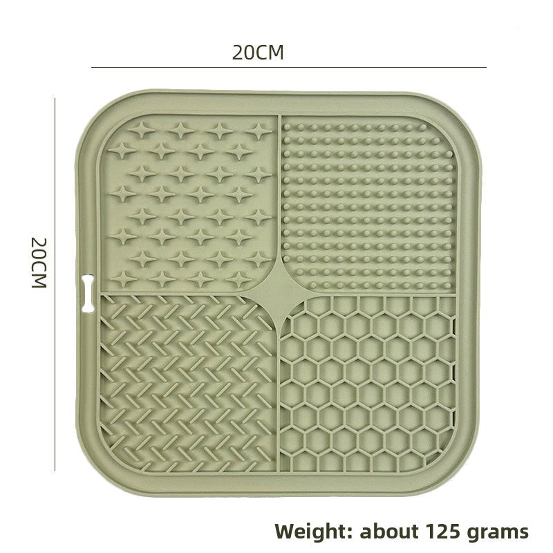 Food-Grade Silicone Pet Lick Mat with Suction Base and Scraper or Brush Accessory Options