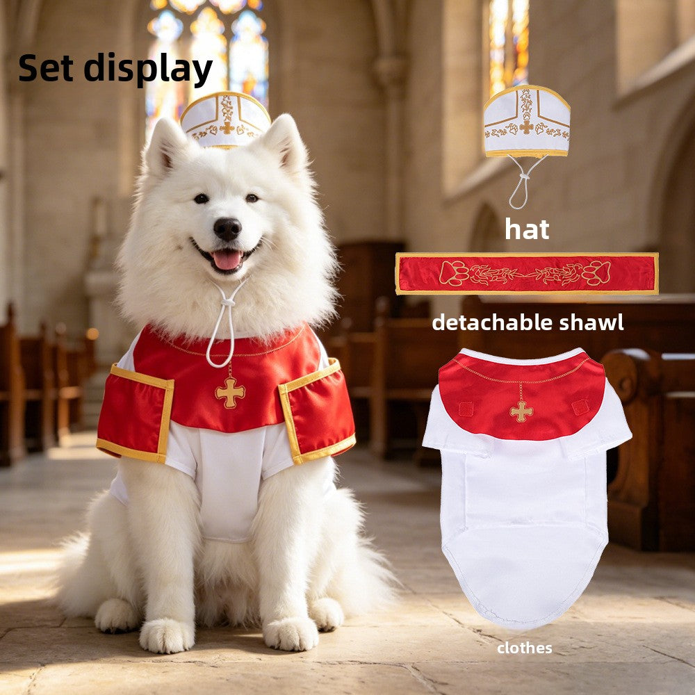 Gangster style dog suit costume with matching hat