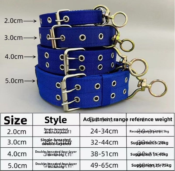 Wide double-layer nylon dog collar in 3 colour options