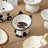 Cute Ceramic Anti-Spill Cat and Dog Food Bowl with Slanted Mouth and Non-Slip TPE Base