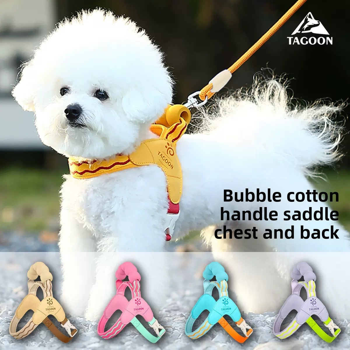 Adjustable dog harness with soft cloud-shaped sponge handle, product image 2