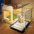 Indoor dog cage with tray, photo from another angle