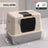 Fully Enclosed Stainless Steel Cat Litter Box, 50cm Wide