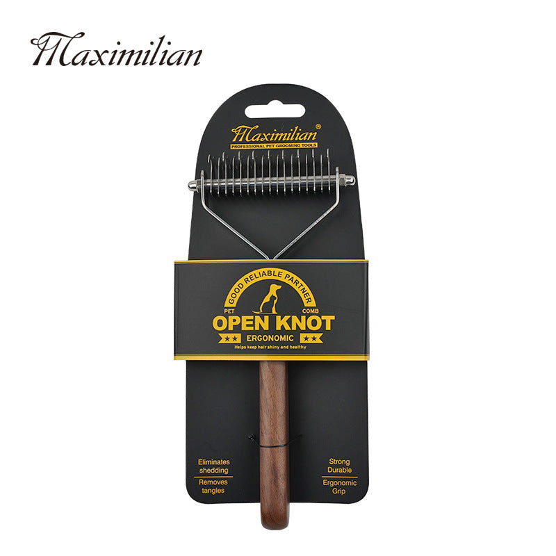 Walnut Wood Pet Comb for Detangling, Single or Double Sided