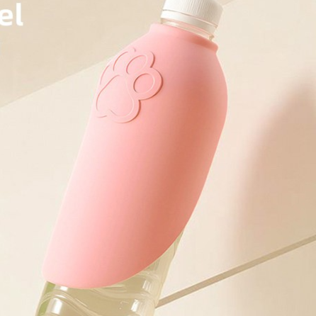 Foldable Silicone Travel Water Cup for Pets and People That Attaches to Water Bottles