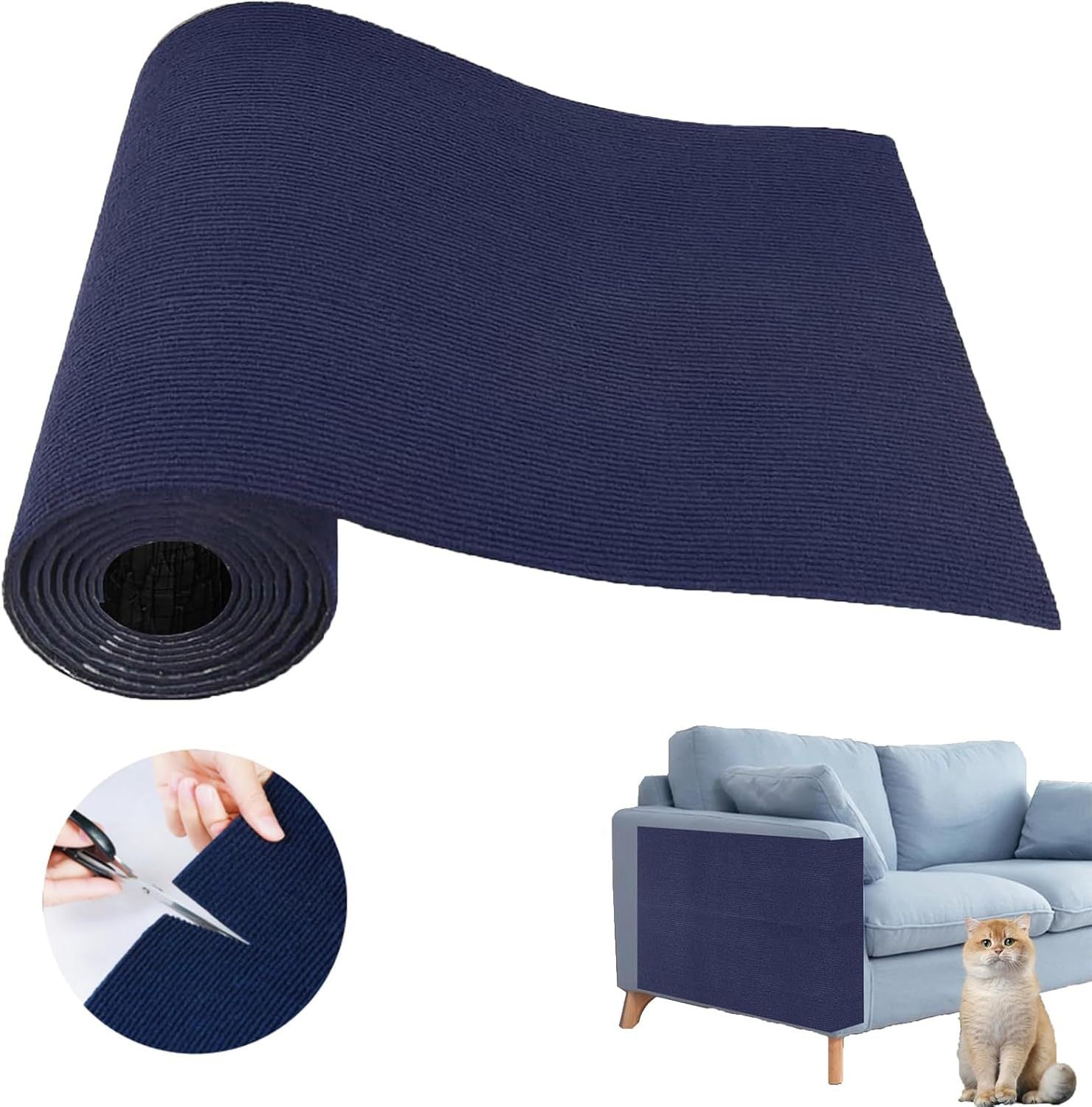 Light grey self-adhesive cat scratching mat for walls, photo 67
