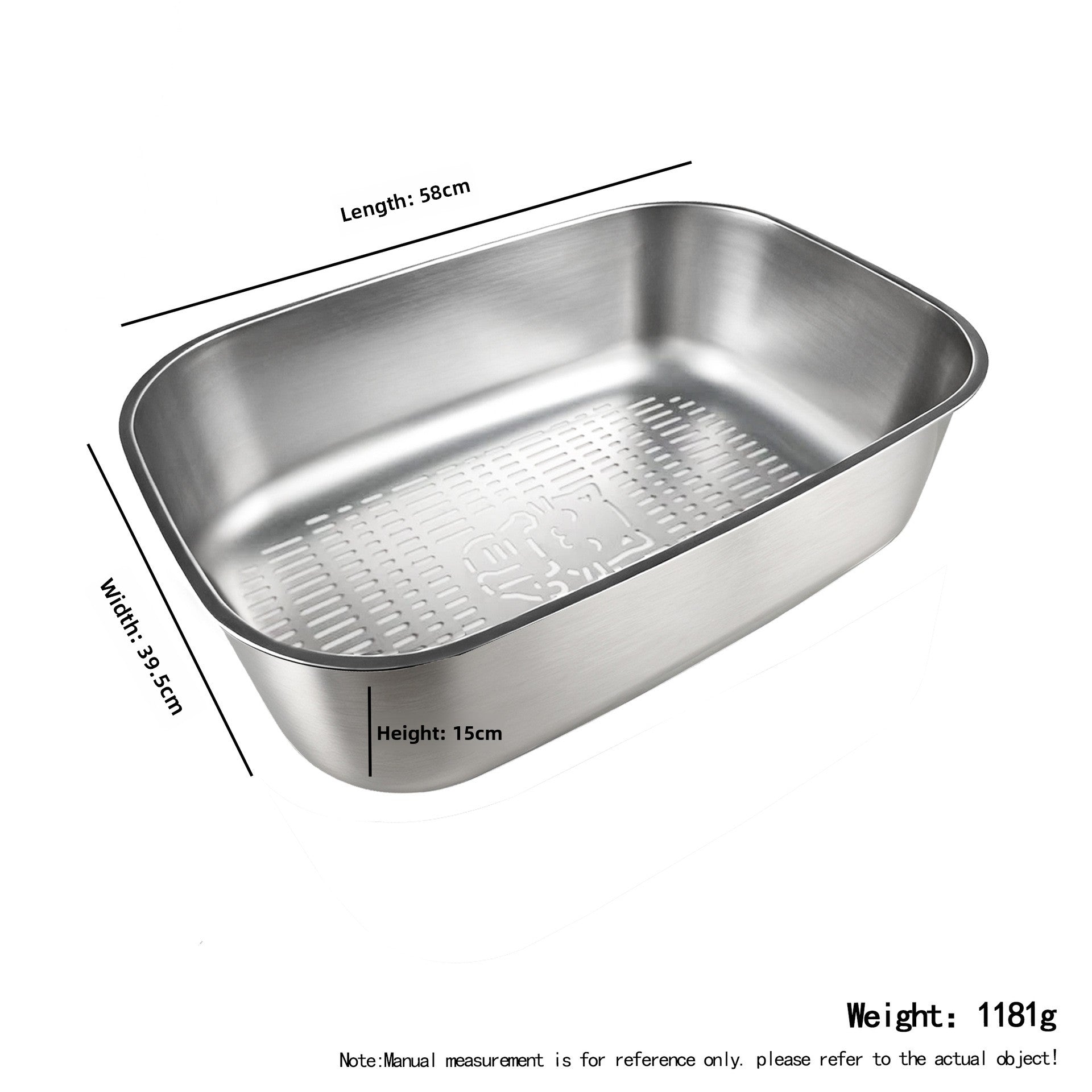 Stainless Steel Open Cat Litter Box, Oval Anti-Splash Tray