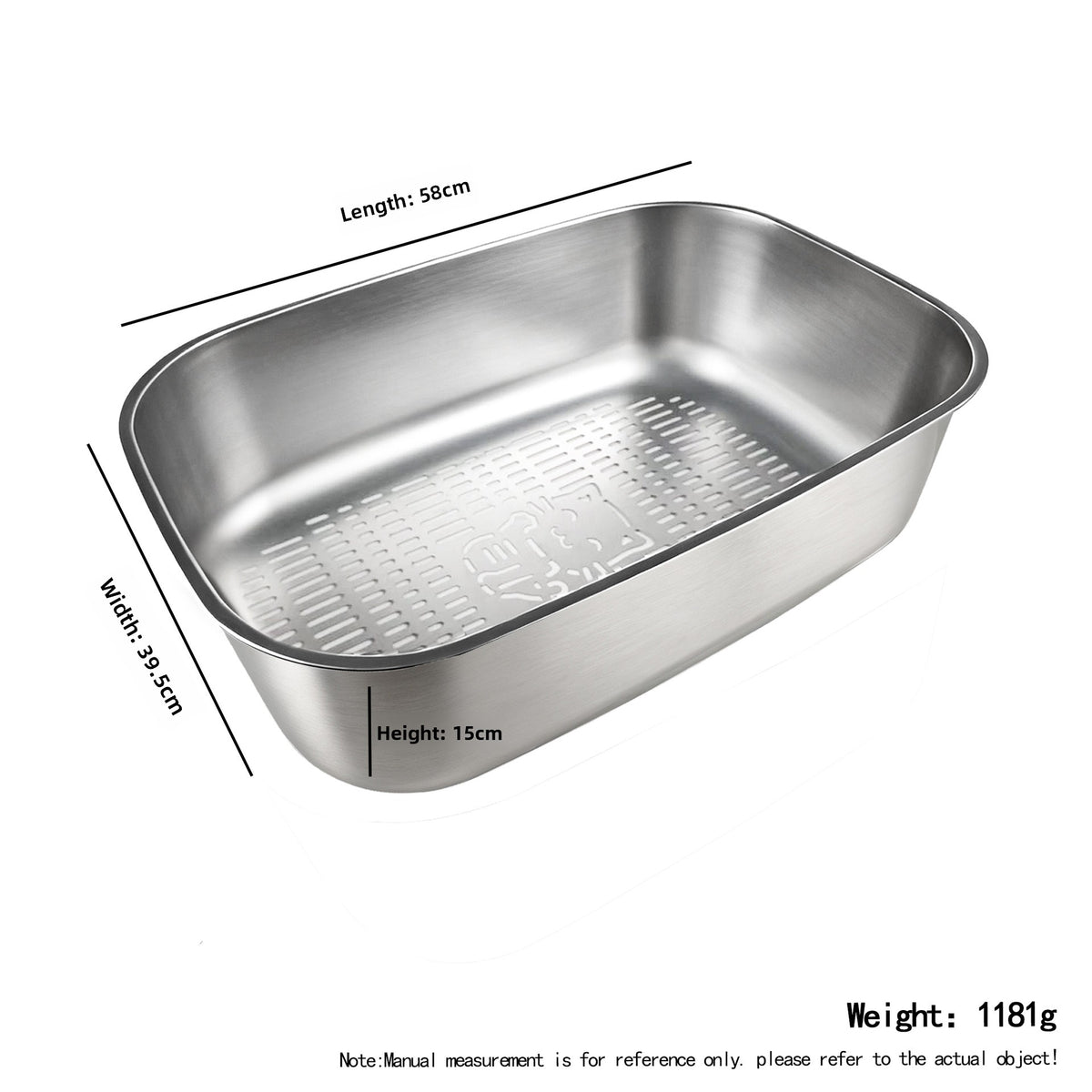 Stainless Steel Open Cat Litter Box, Oval Anti-Splash Tray