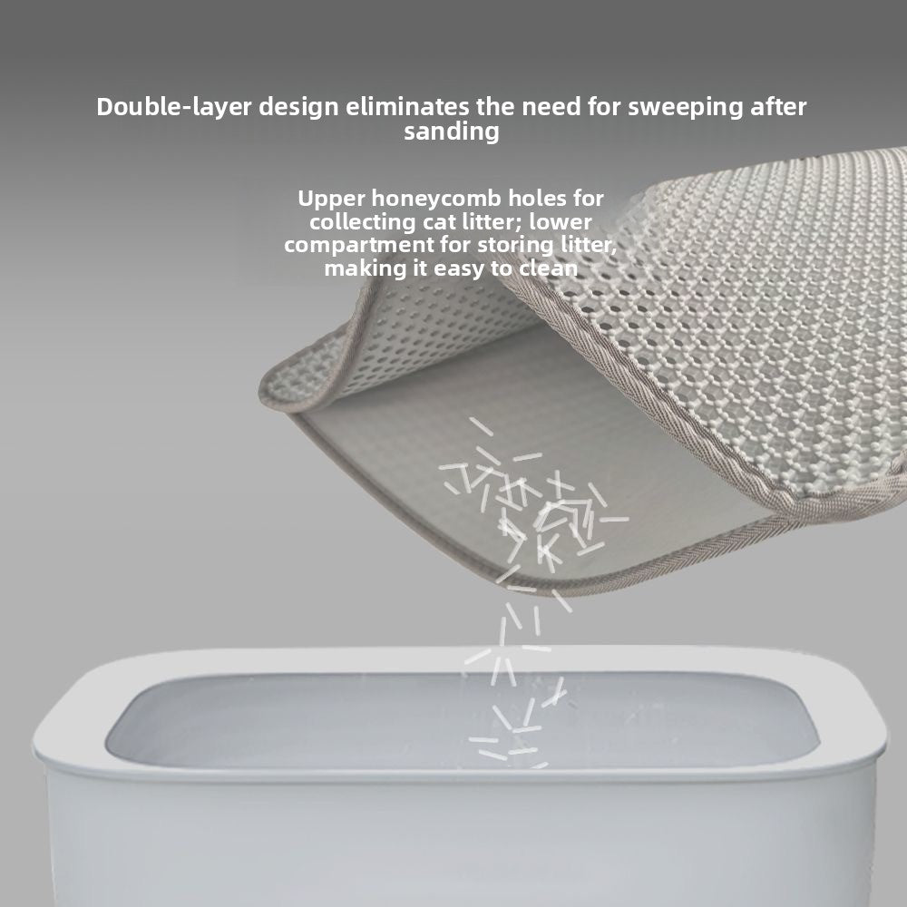 Honeycomb Mesh Cat Litter Trapping Mat with Raised Edge