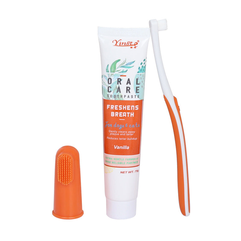 Pet Toothpaste and Ultra-Soft Toothbrush Set, Vanilla or Beef
