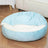 Shell shaped plush pet bed with attached blanket, detail photo 9