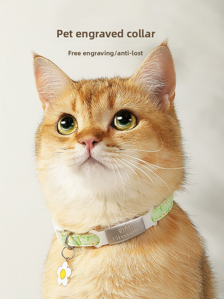 Breakaway cat collar with bell in fresh yellow, product image 1