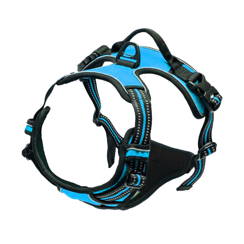 Escape-resistant reflective dog harness in black, product image 14