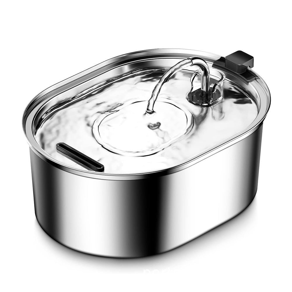 3.2L Stainless Steel Pet Water Fountain with Silent Pump and 3-Stage Filtration