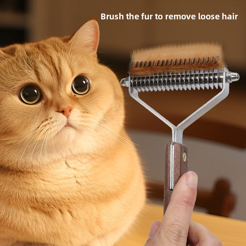 Walnut Wood Pet Comb for Detangling, Single or Double Sided