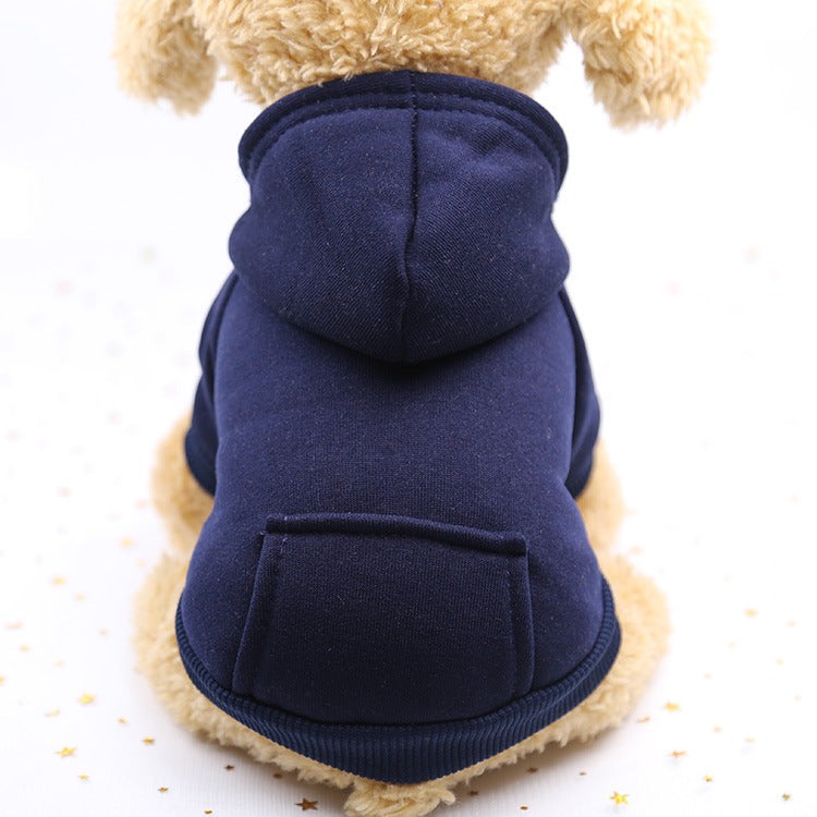 Soft hooded pet sweatshirt with pocket in Rose, material detail