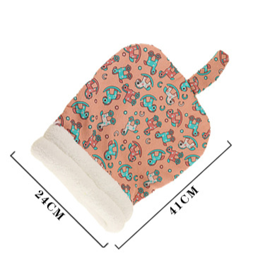 Plush hooded cat sleeping bag bed with pink deer design, product image 6