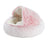 Semi-enclosed shell cat bed in soft plush, product detail photo