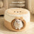 Enclosed cat bed and tent with cartoon bear design, product image 1